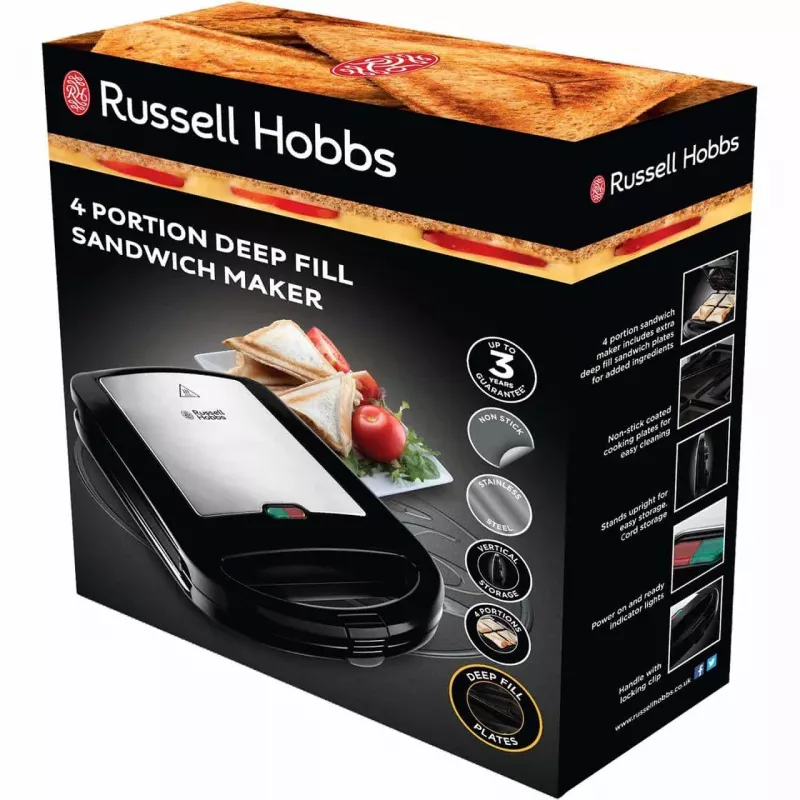 Russell Hobbs Creations 3-in-1 voileipägrilli, musta/ruostumaton teräs