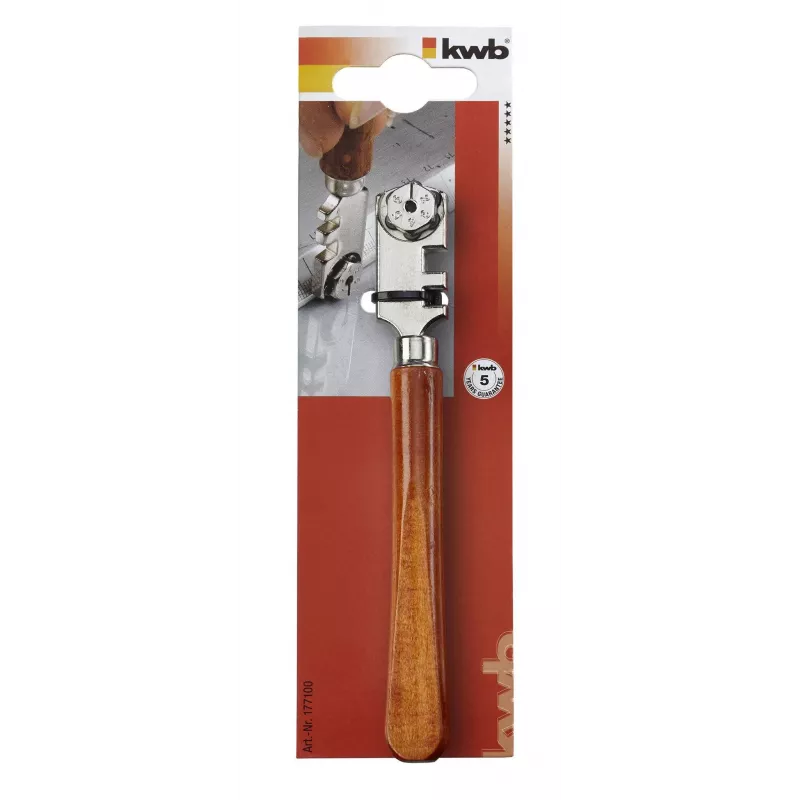 kwb 177100 kovametallinen lasiveitsi puukahvalla, 185 mm