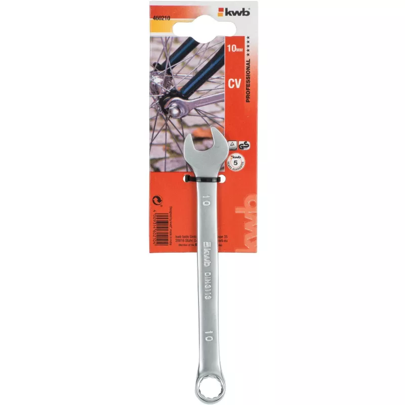 kwb 460210 yhdistelmäavain 10 mm kromi-vanadiiniteräs mattakromattu DIN 3113