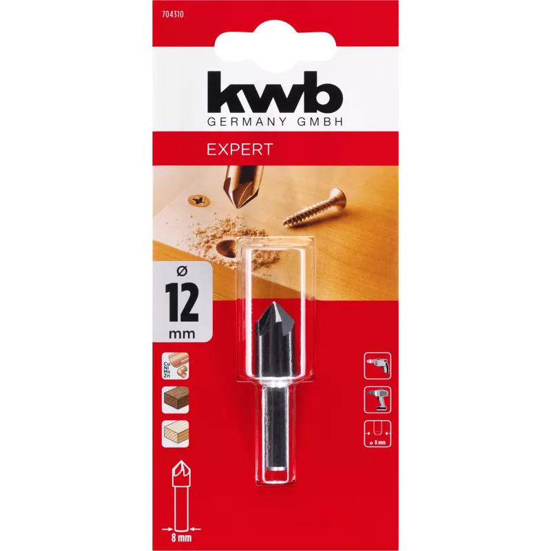 KWB Kartiojyrsin HSS 5-teräinen 12 mm DIN 335 C 704310