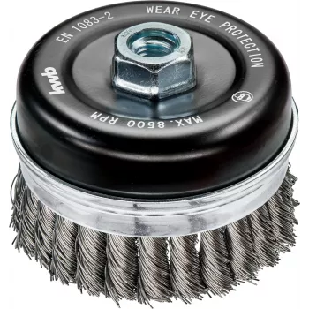 KWB AGGRESSO-FLEX® Kuppiharja, punottu, aaltoiltu HSS-teräslanka, 75 mm, M14-kierre, kulmahiomakoneeseen, 1 kpl (719226)