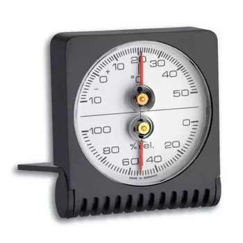TFA Dostmann 45.2018 analoginen pyöreä lämpömittari, Ø63 mm, -20...+50 °C, valkoinen/hopea 7601
