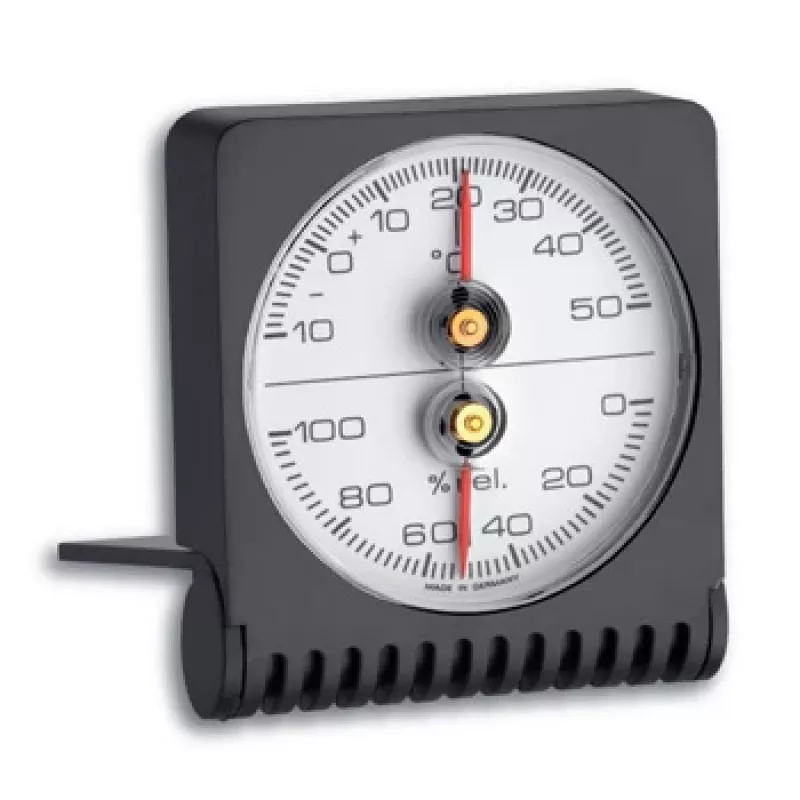 TFA Dostmann 45.2018 analoginen pyöreä lämpömittari, Ø63 mm, -20...+50 °C, valkoinen/hopea 7601