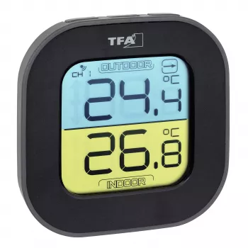 TFA Dostmann digitaalinen lämpö-kosteusmittari neliömäinen 1,5V 61x24x61mm musta 30.3068.01