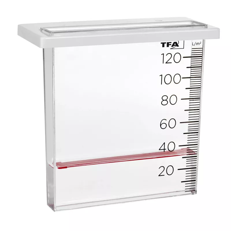 TFA Dostmann 47.1014 sademittari 120 mm läpinäkyvä/valkoinen