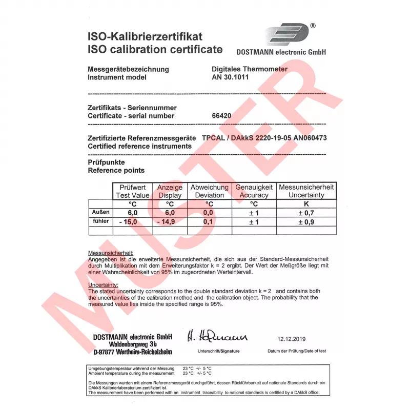 TFA Dostmann kaapelilämpömittari musta-valkoinen (30.1011.K)