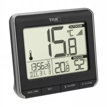 TFA Dostmann PRIO langaton digitaalinen lämpömittari, musta/valkoinen 30.3069.01