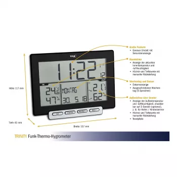 TFA Dostmann 30.3058.01 Trinity langaton thermo-hygrometri