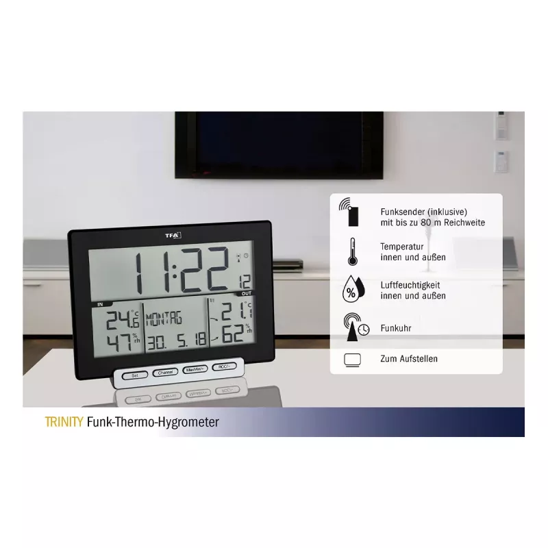 TFA Dostmann 30.3058.01 Trinity langaton thermo-hygrometri
