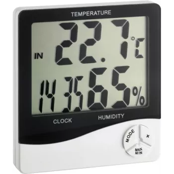 TFA Dostmann WS 5031 thermo-hygrometri kellolla, musta/valkoinen 30-5031