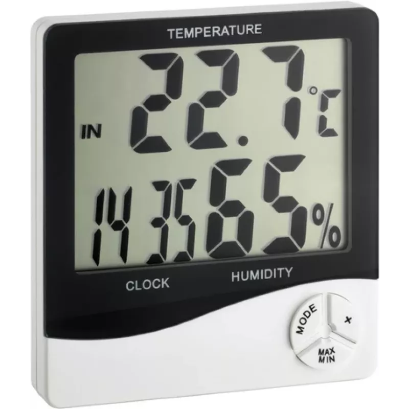 TFA Dostmann WS 5031 thermo-hygrometri kellolla, musta/valkoinen 30-5031