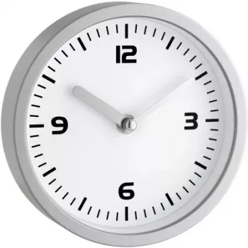 TFA Dostmann 60.3012 pyöreä kvartsiseinä kello hopea