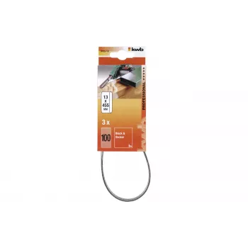 KWB 910510 hiomanauhasarja, karkeus 100, 457 mm x 13 mm, 3 kpl