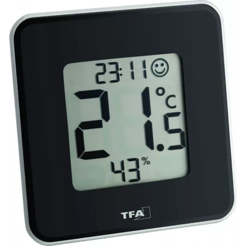 TFA Dostmann 30.5021.01 Style digitaalinen lämpö-kosteusmittari musta (30.010.425)
