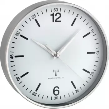 TFA Dostmann 60.3503 radio-alumiiniseinäkello, musta