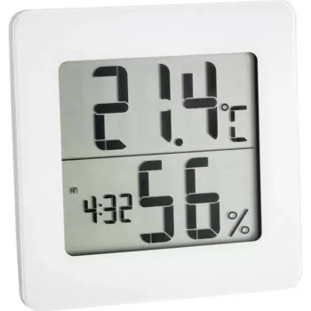 TFA DOSTMANN 30.5033.02 digitaalinen lämpö-kosteusmittari LCD:llä, max/min-muisti, mukavuusalueen näyttö, magneetti-/jalustakiinnitys, valkoinen