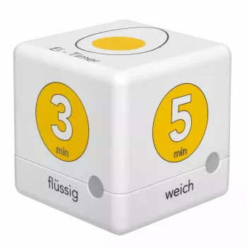 TFA Dostmann Cube Timer digitaalinen munakello, valkoinen/keltainen (38.2041.07)