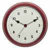 TFA Dostmann 60.3541.05 radioseinä kello, pyöreä, punainen metallikotelo, lasikansi, 240 mm halkaisija