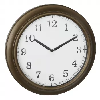 TFA Dostmann 60.3066.53 metallinen ulkoseinä kello - kvartsi, messinki, roiskevesisuojattu, 387 mm, suuri näyttö