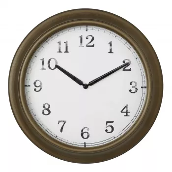 TFA Dostmann 60.3066.53 metallinen ulkoseinä kello - kvartsi, messinki, roiskevesisuojattu, 387 mm, suuri näyttö