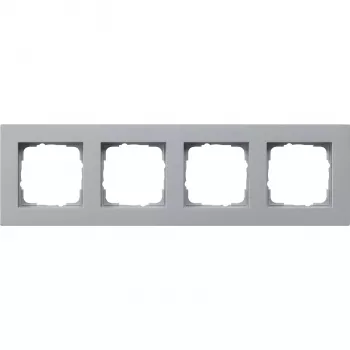 Gira E2 Flat alumiini 4-osainen peitekehys, uppoasennus, matta, vaakasuora 214255