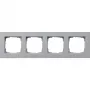 Gira E2 Flat alumiini 4-osainen peitekehys, uppoasennus, matta, vaakasuora 214255