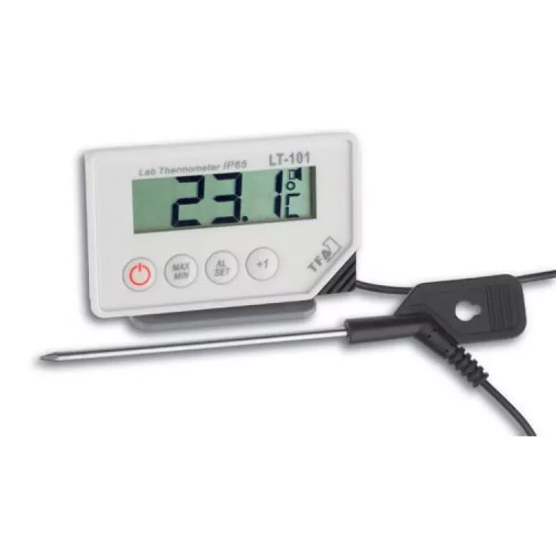 TFA Dostmann 30.1033 digitaalilämpömittari min/max-muistilla, valkoinen/hopea
