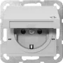 Gira System 55 SCHUKO-pistorasia kääntökannella, harmaa 4414015