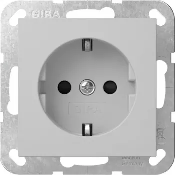 Gira System 55 SCHUKO-pistorasia kääntökannella, harmaa 4183015