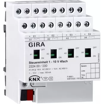 GIRA ohjausyksikkö 222400 1-10V 4-kanava manuaalinen KNX (222400)
