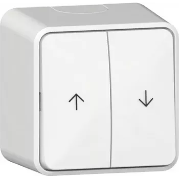 GIRA pinta-asennus-keinukytkin kaihtimien ohjaukseen, puhtaanvalkoinen, ylös/alas-nuolet, 250 V, 10 A 315813