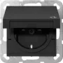 Gira SCHUKO-pistorasia kippikannella ja sylinterilukolla, System 55, reinweiß 4414005