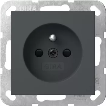 Gira 448528 Schuko-pistorasia suojakoskettimella, System 55, puhtaanvalkoinen