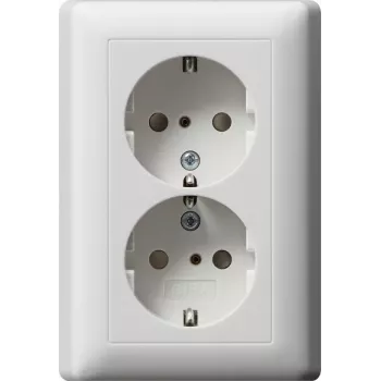 Gira System 55 Schuko-pistorasia CEE 7/3, 16 A, 250 V, puhtaanvalkoinen kiiltävä, kääntökansi 078327