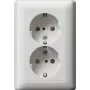Gira System 55 Schuko-pistorasia CEE 7/3, 16 A, 250 V, puhtaanvalkoinen kiiltävä, kääntökansi 078327