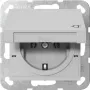 GIRA 4454015 SCHUKO-pistorasia kääntökannella, System 55, harmaa
