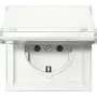 GIRA 441066 SCHUKO-pistorasia kansilevyllä, Gira TX_44, puhtaanvalkoinen