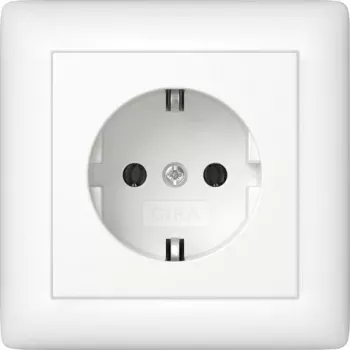 Gira Standard 55 SCHUKO-pistorasia, 1 pistorasia, puhtaanvalkoinen kiiltävä, uppoasennus, 16 A, 250 V 444027