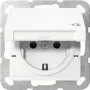 GIRA 475403 SCHUKO-pistorasia kääntökannella, korotettu kosketussuoja, System 55, puhtaanvalkoinen