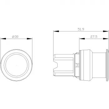 Siemens SIRIUS ACT sienipainikkeen etuelementti, muovi, vihreä, 40 mm, hetkellinen 3SU1000-1AD40-0AA0