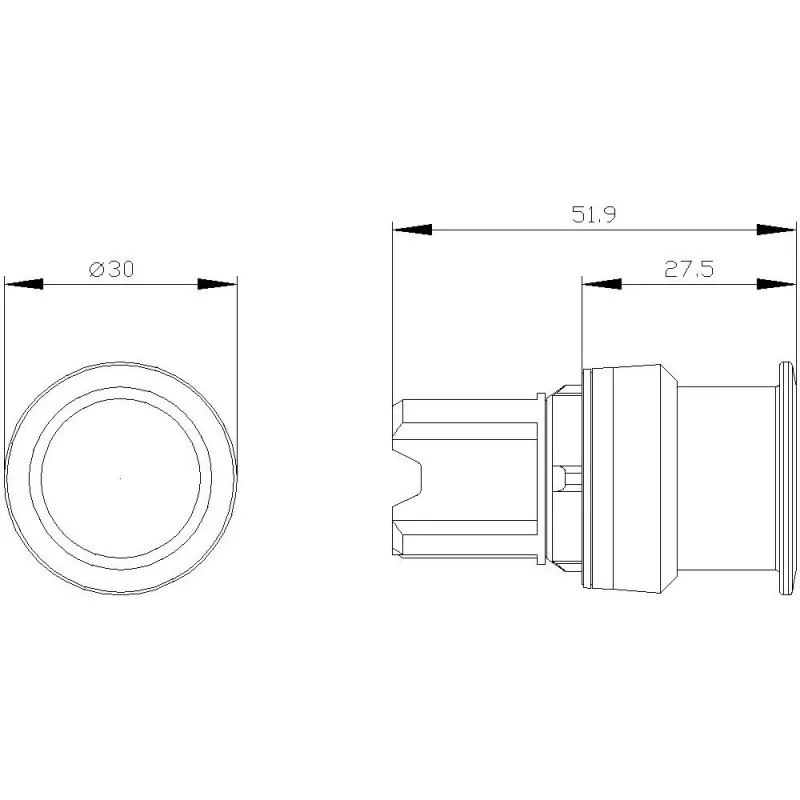 Siemens SIRIUS ACT sienipainikkeen etuelementti, muovi, vihreä, 40 mm, hetkellinen 3SU1000-1AD40-0AA0
