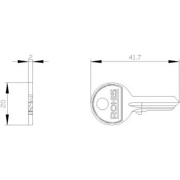 Siemens avain avainkytkimelle, lukitusnumero 455 3SU19500FC800AA0