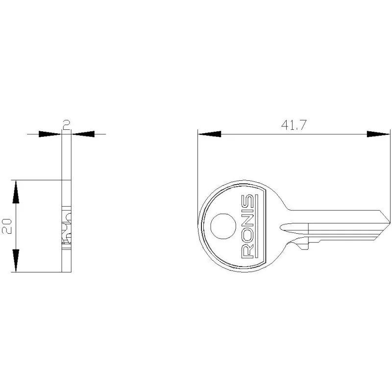 Siemens avain avainkytkimelle, lukitusnumero 455 3SU19500FC800AA0