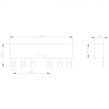 SIEMENS kiskokisko 3-vaiheinen 55mm jako 63A 690V SIRIUS 3RV2 3RV19152AB