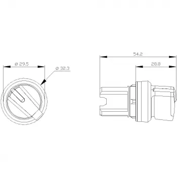 Siemens SIRIUS ACT valintakytkin-etuelementti, muovi, vihreä, 22 mm, 2-asento, O-I, lukittuva 3SU1002-2BF40-0AA0