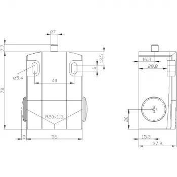Siemens SIRIUS 3SE5 asentokytkin, rullamäntä, 1NO+1NC, IP66/IP67 3SE5122-0CA00