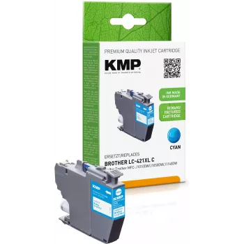 KMP kunnostettu syaaninvärinen mustepatruuna Brother MFC-J1010DW (LC421XLC, 500 sivua, 7 ml) 1548,4003