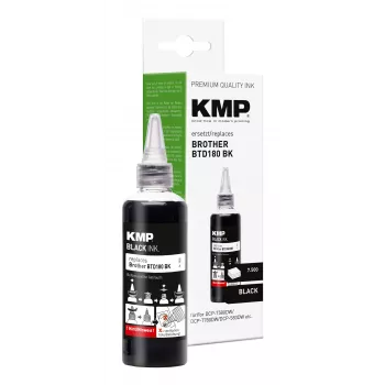KMP täyttömuste Brother BTD180BK musta 110 ml (1555,0001)