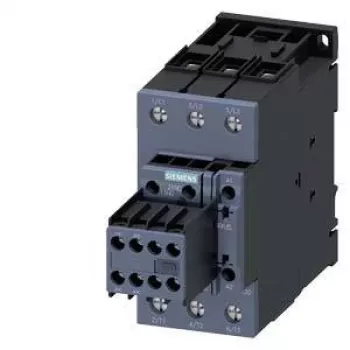 SIEMENS SIRIUS 3RT20 tehokontaktori, 37 kW, 72 A, 3-napainen, 24 V AC käämi, 2 NO + 2 NC apukosketinta 3RT20381AD04