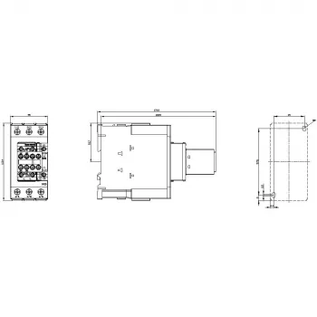 SIEMENS SIRIUS 3RT20 tehokontaktori, 37 kW, 72 A, 3-napainen, 24 V AC käämi, 2 NO + 2 NC apukosketinta 3RT20381AD04